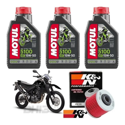 Kit Troca Óleo Yamaha Xt660 Drag Star Motul 5100 15w50 Kn145