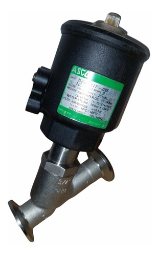 Válvula De Piston Angular Acero Inoxidable Asco 3/4- Clamp