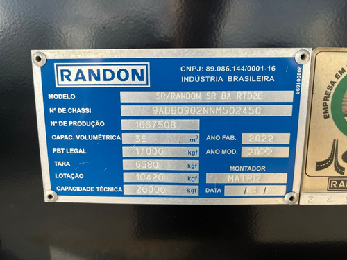 Carreta Rodotrem Basculante Randon 2022 Preta Bitrem 9 Eixo