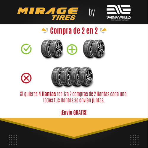 Kit De 2 Llantas 185/70r13 86h Mirage Mr-162