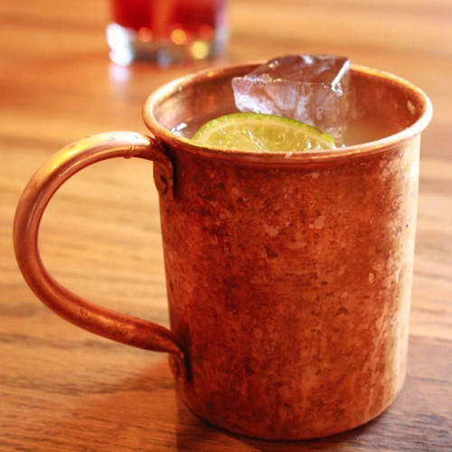 Taza De Cobre Macizo, Cobre, Capacidad 475 Ml, Resistente