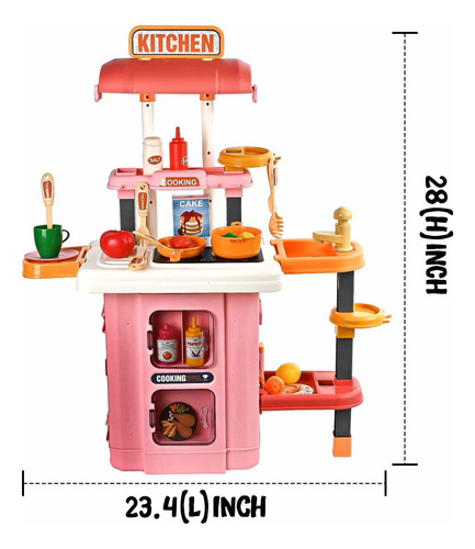 Set Cocina Infantil Con Fregadero, Luces Y Sonidos, Fácil Mo Color
