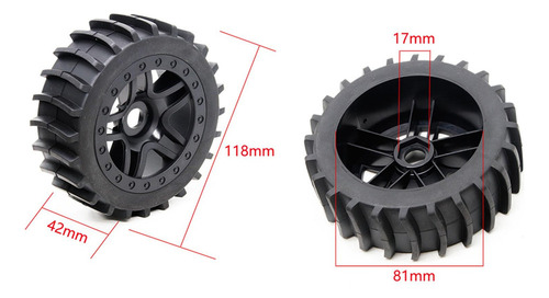 . 4 Uds Neumáticos De Goma Rc Adaptador Hexagonal De 17mm