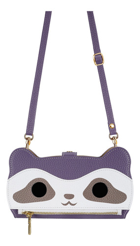 Funda Para Mujer Moto G55 5g Little Raccoon Wallet Con Ranura Para Tarjetas, Espejo De Maquillaje, Correa De Mano, Correa De Hombro, 6 Colores
