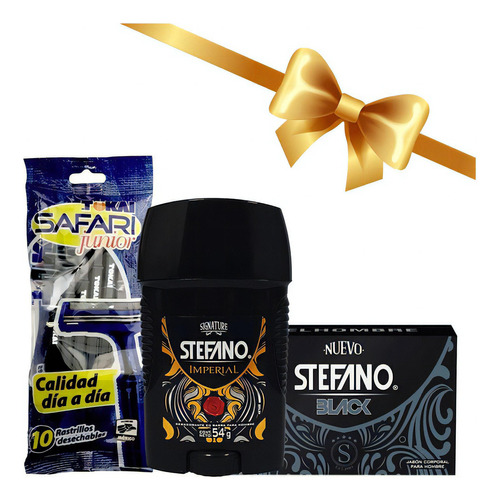 Kit Stefano Desodorante Imperial + Jabón + Rastrillo Safari Fragancia N/A