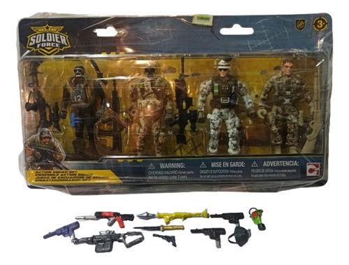 Soldier Force-cuatro Personajes -accesorios--hh45