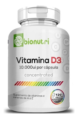 Vitamina D3 10.000ui Por Cápsula 500mg 120 Cáps Full Sabor Sem Sabor