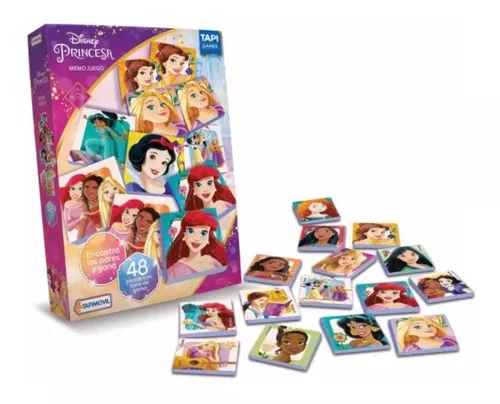 Jogo de memória Princesas da Disney 48 peças - Importados Lili