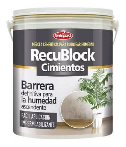 Recublock Cimientos Bloqueador De Humedad 12 Kg Mm