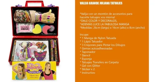 Juguete Nena Valija Juliana Tatuajes Original Tv Accesorio P