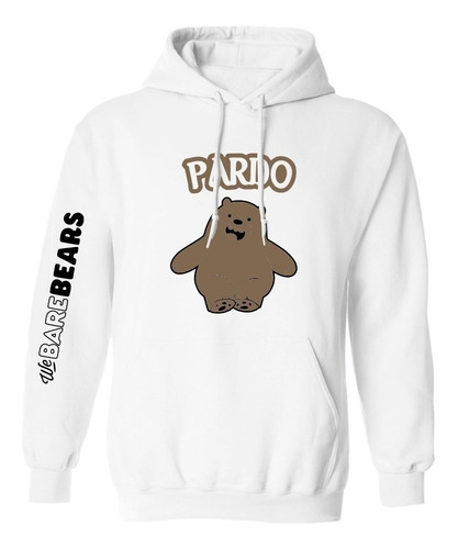 Sudadera Modelo We Bare Bears Pardo Estampado En Vinil