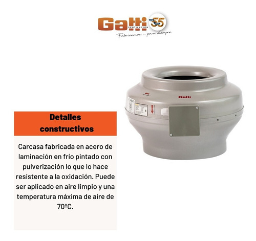 Imagen 5 de 10 de Extractor De Aire Entre Conducto Chapa 10 (25 Cm) Gatti Vent