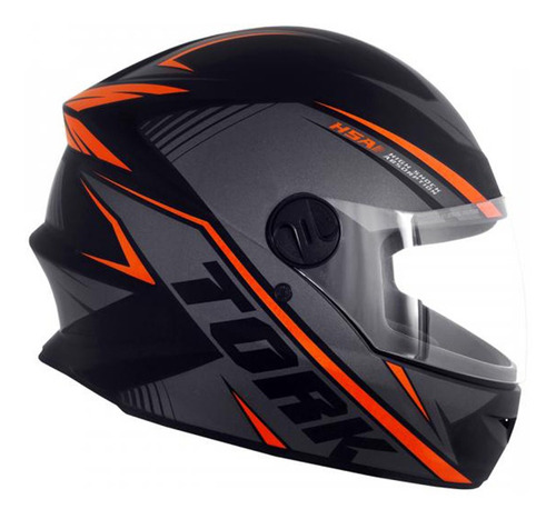 Imagen 2 de 7 de Casco Moto Integral Protork R8 Negro/naranja Talle 56