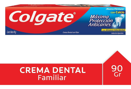 Crema Dental Colgate Máxima Protección Anticaries 90g