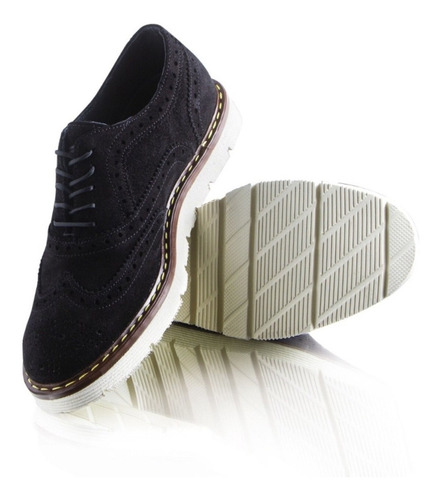 Imagen 3 de 6 de Zapato Bostoniano Ultraconfort Piel Gamuza Vacuno Negro