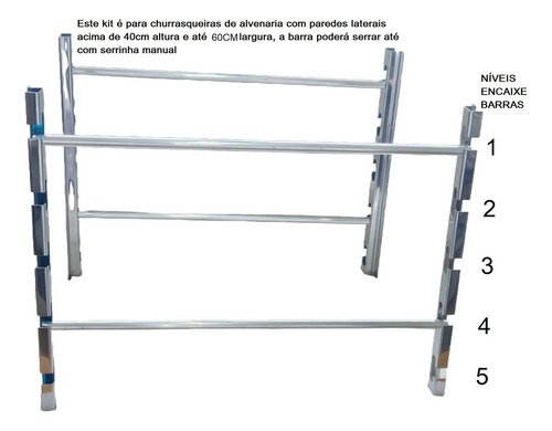 Suporte De Churrasqueira E Grelha Inox Kit Plenno Churrasqueiras Premium x 2