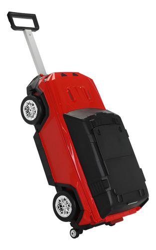 Mochila Y Maleta de Niño con Carrito Montable para Viaje y Equipaje Niños Correpasillos 2 en 1 Color Rojo
