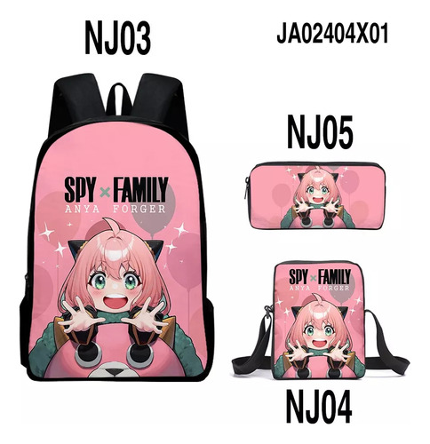 3 Unids/set Spy X Family Anya Forger Girls Mochila Japón Ani Color A2