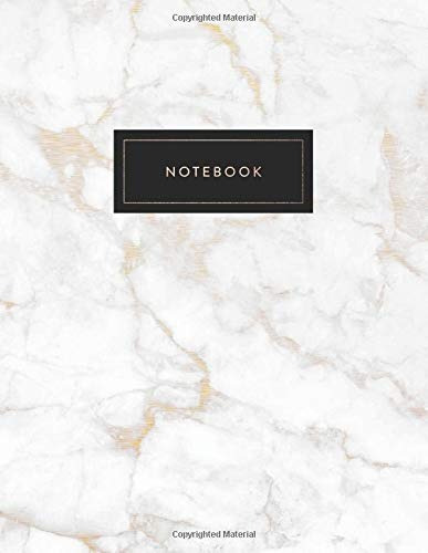 Notebook White Marble And Gold | 150  Collegeruled Lined Pag