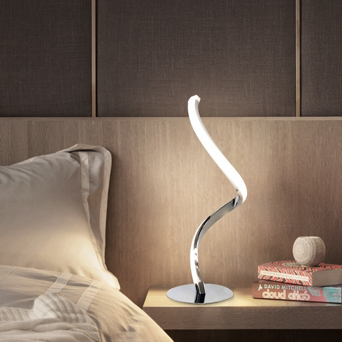 Lámpara De Escritorio Led Con Control Táctil Espiral Moderna