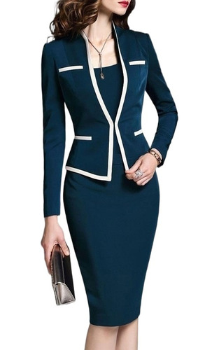 Mujer Elegante 3/4 Manga Fiesta Formal Trabajo Bodycon Vesti