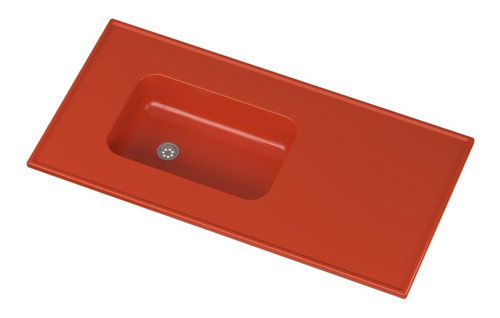 Mesada Marmol Sintetico 120x60 C/ Pileta Reversible Rojo Dur