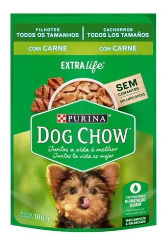 Sachet Dog Chow Cachorro Carne 15 Un.