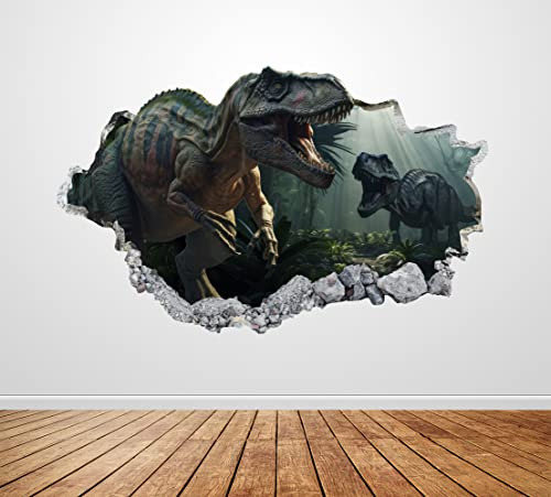 Calcomanías De Pared De Dinosaurios Rotos 3d, Decoración De 