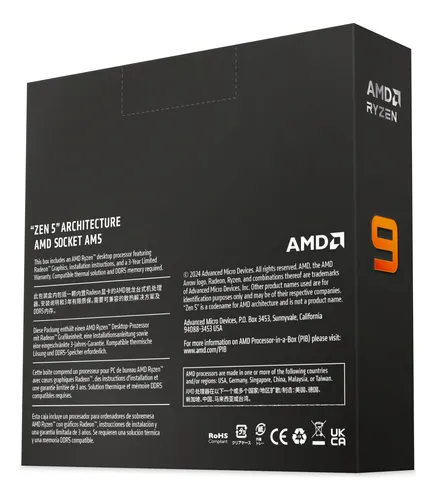 Procesador Amd Ryzen 9 9950x 16 Nucleos 32 Hilos 5.7ghz