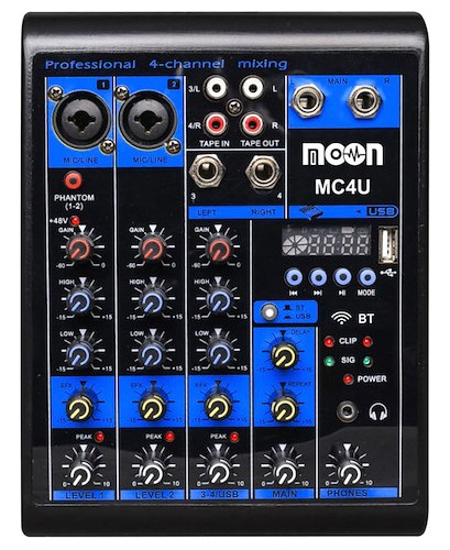 Moon Mc4u Consola Mixer 4 Canales Usb Bluetooth Fx