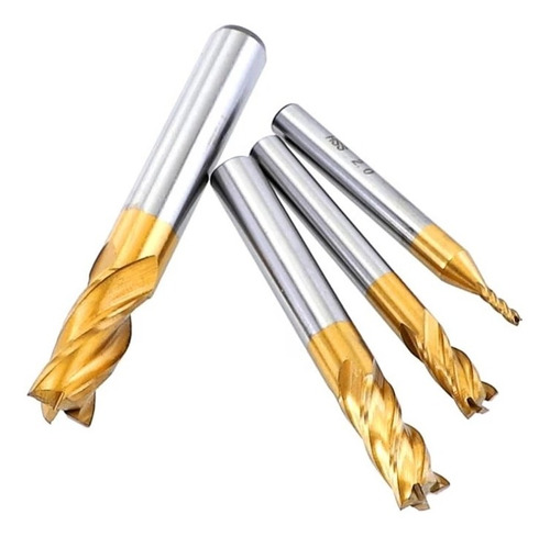 Kit 11 Brocas Router Cnc Fresa 4f Hss Hrc63 Metal Madera