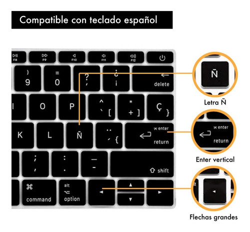 Imagen 4 de 10 de Protector Silicona Teclado Compatible Macbook 12 A1534