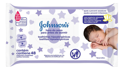 Toallitas Húmedas Para Bebé Johnson's Hora Del Sueño X 48 Un