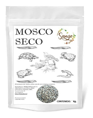 500g Mosco Seco Alimento Para Aves, Reptiles,anfibos Primera