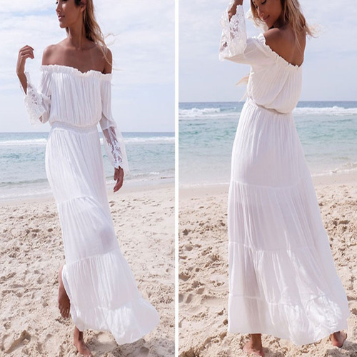 Vestido Largo De Verano De Playa Sin Tirantes Para Mujer Bea