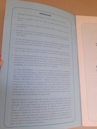 Libreta Aportes Fondo De Desempleo Ieric (Usado)