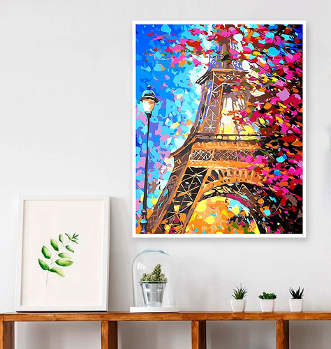 Imagen 2 de 4 de 5d Diamond Painting Torre Eifel Diamantes Cuadrad 4mybebe