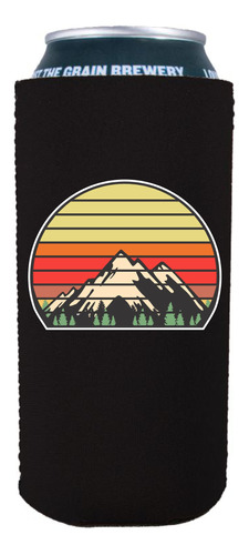 Montaña Retro Lata 16 Oz Coolie 1 Negro