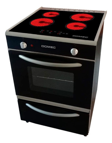 Cocina Domec Cvnt4-56 Eléctrica Negra Vitrocerámica 56cm