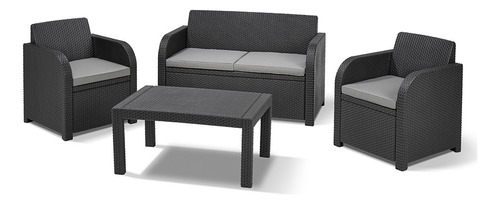 Keter Carolina Lounge Set Sillón, Sillas, Mesa De Exterior