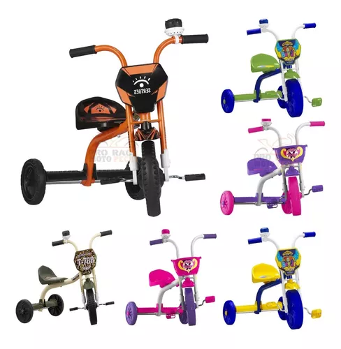 Triciclo Infantil Ultra Bikes Motoca Com Buzina Menina/Menino - Branco+Rosa