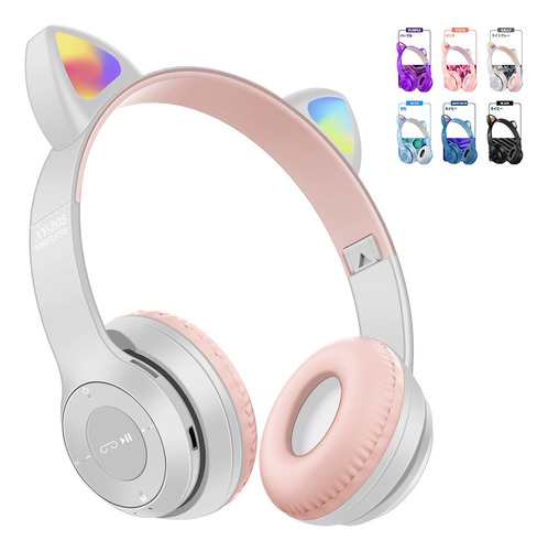 Auriculares Bluetooth Luz Led Oreja De Gato Inalambrico 