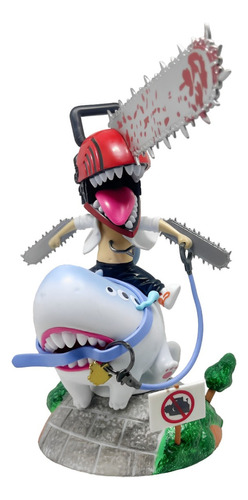 Figura De Acción Denji - Chainsaw Man Montando Tiburon 23cm