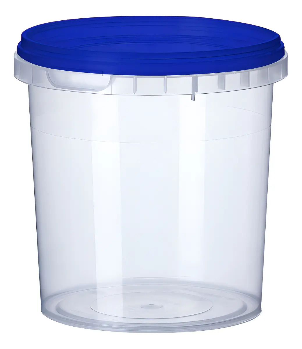 Kit 25 Potes Plásticos Herméticos 1L Tampa Azul Micro-ondas Lu Embalagens