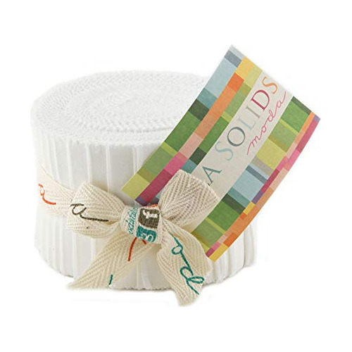 Moda Bella Solids White Junior Jelly Roll (rollos De Te...