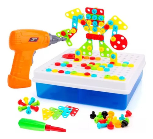 Taladro Infantil Puzzle Didactico En Valija Mosaico 270 Pcs