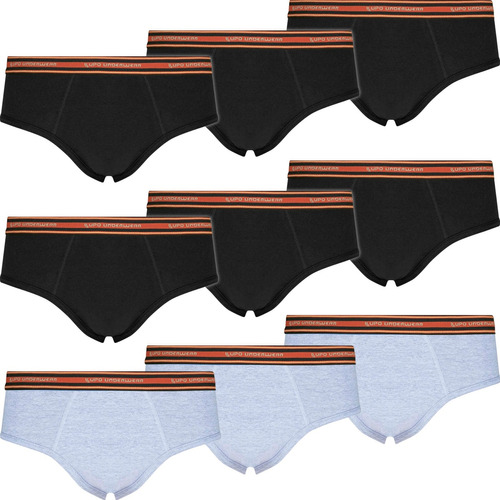 Kit 9 Cuecas Lupo Slip Masculino Algodão Adulto Original