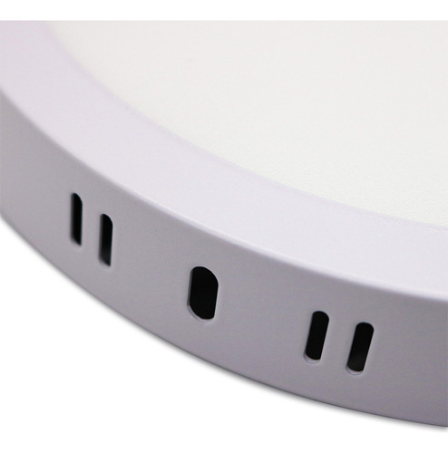 Kit 5 Painel Plafon Sobrepor 18w C/ Sensor Led Redondo Frio