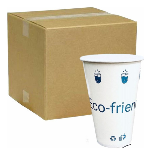 Vaso De Papel Biodegradable Bebidas Frias 12oz, Caja 1,000pz