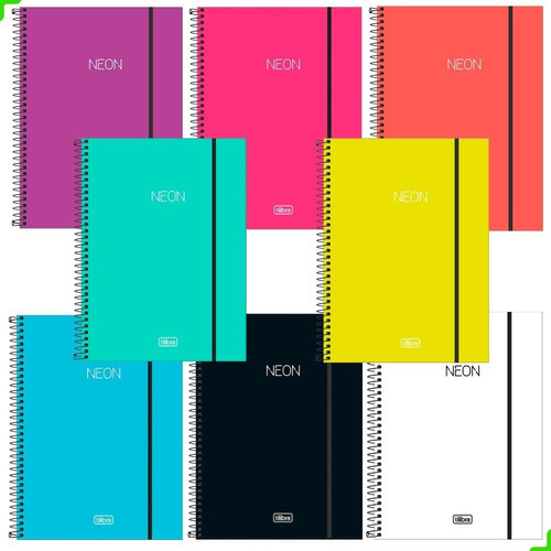 Caderno 080 Cp Neon Br Tilibra 302392 Cor Branco